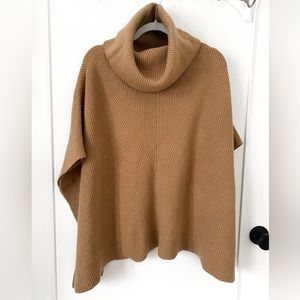 Ann Taylor Ribbed Turtle Neck Poncho Sweaters Cup Sleeve Pullover XS-S C…